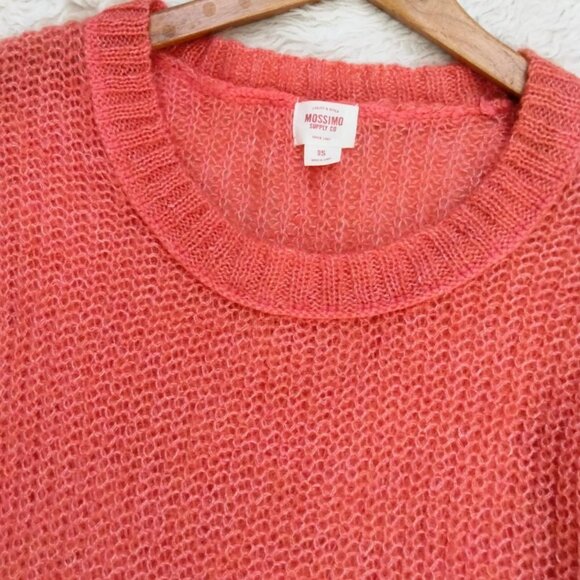 Mossimo Supply Co Women's Open Knit Sweater S Lightweight Mohair Wool Crewneck - Picture 2 of 3